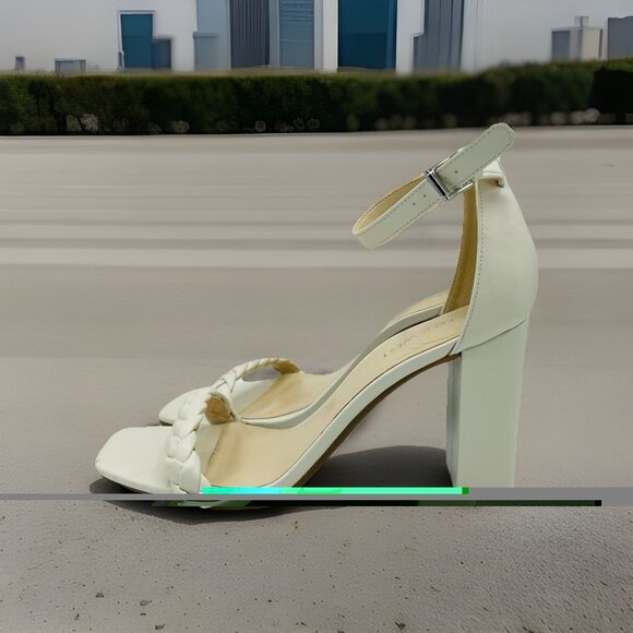 Nine West Shoes Womens Size 10 M White Braid Ankle Strap High Heels Sandals - Picture 2 of 11